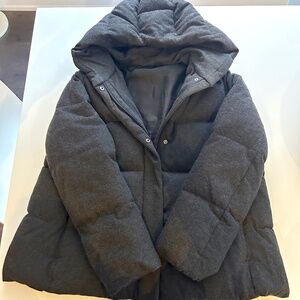 EUC Ultralight and Warm UNIQLO Down Hooded Wool Jacket -  SIZE XL - Charcoal